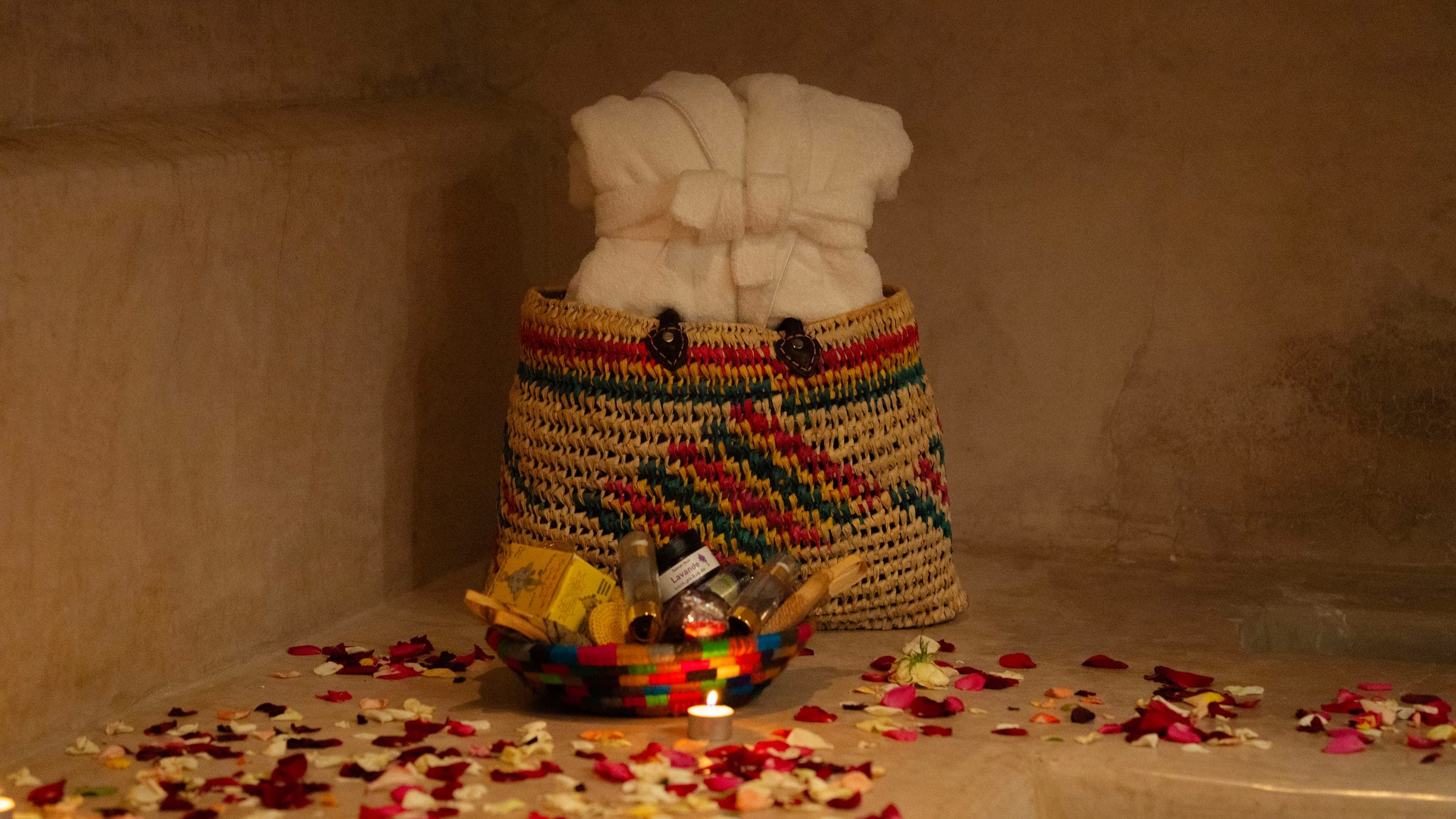 Welcome basket with robes